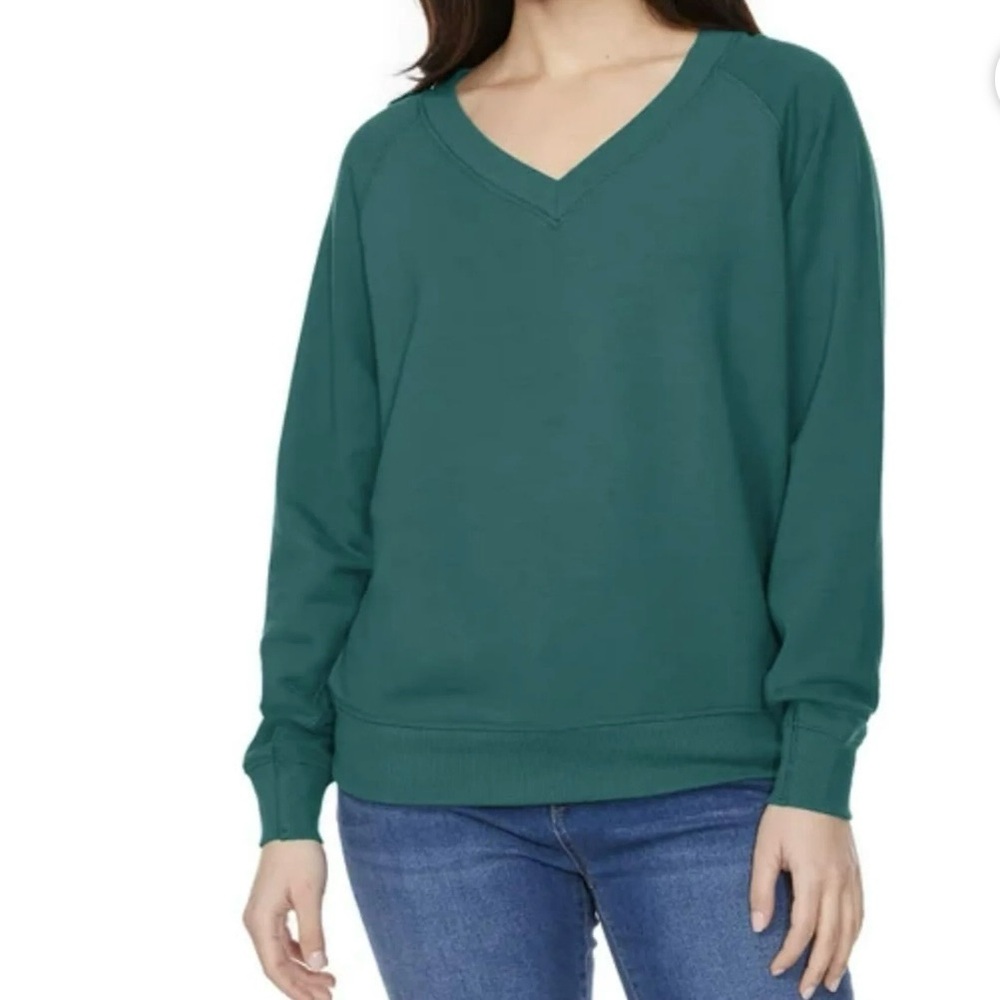 Buffalo David Bitton V-Neck Fleece NWT in‎ Teal - Size Small